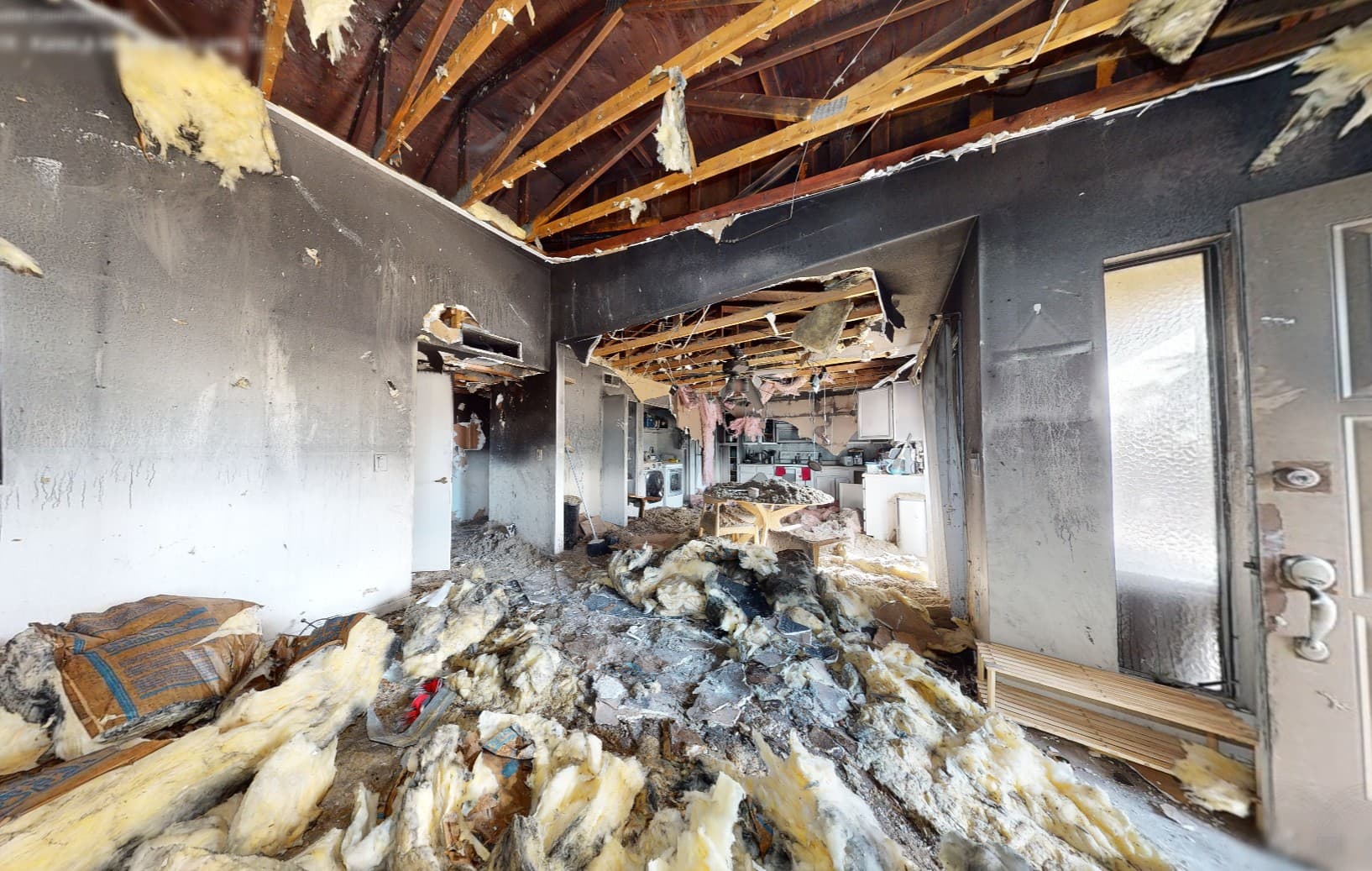 Total loss fire damage before Kowalski restoration